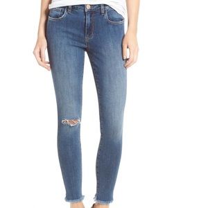 BP. Ripped Skinny Ankle Jeans With Frayed Hem
